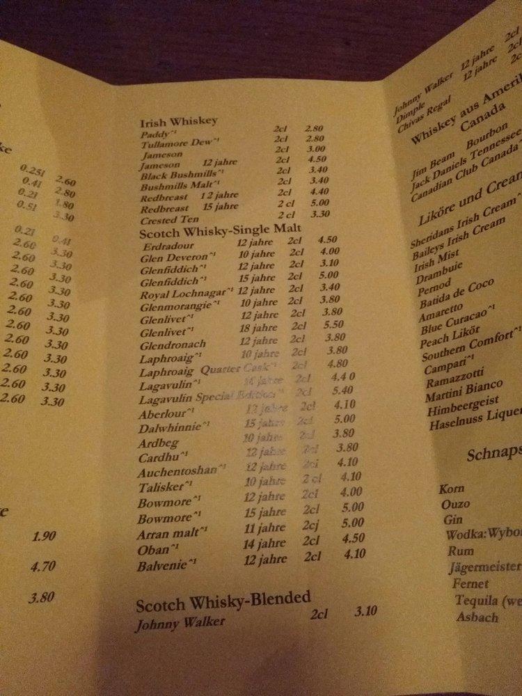 Speisekarte von Irish Harp pub & Bar, Regensburg