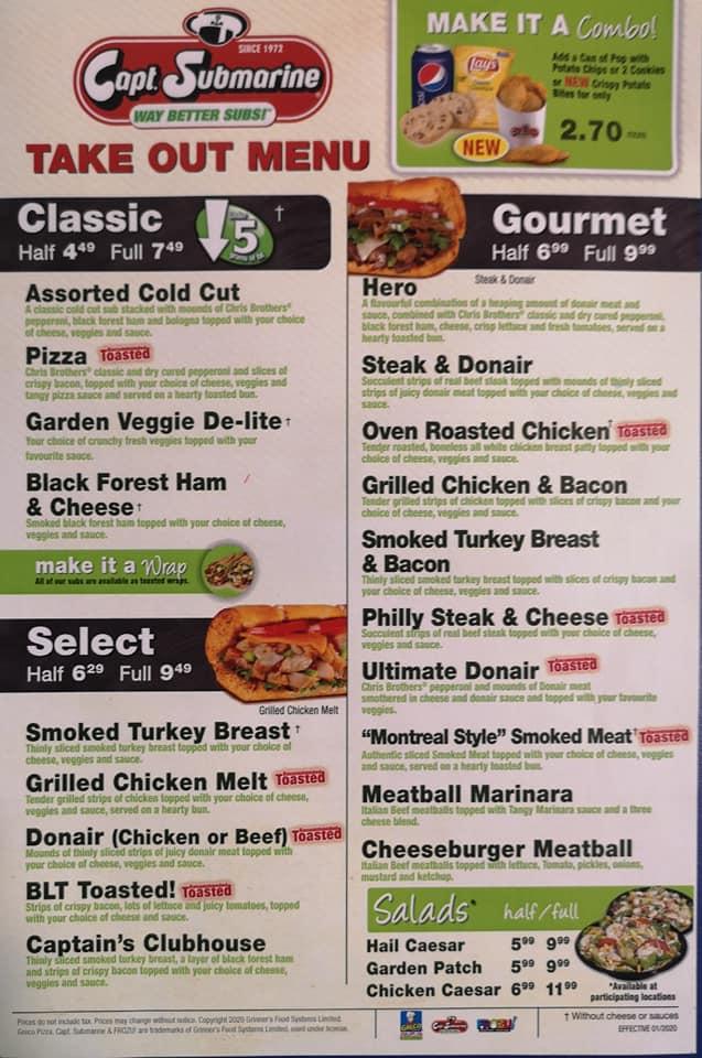 Menu at Greco Pizza Xpress restaurant, Catalina