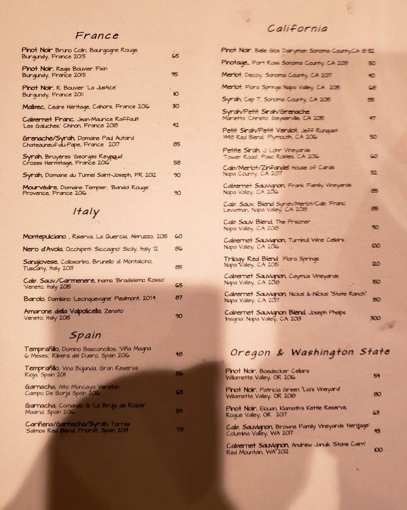 Menu at West End Wine Bar & Pub, Purcellville