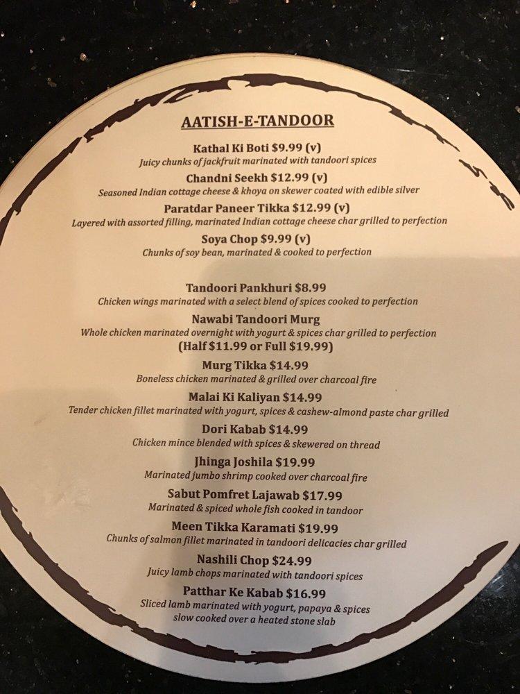 Menu at Chef's Table restaurant, Edison
