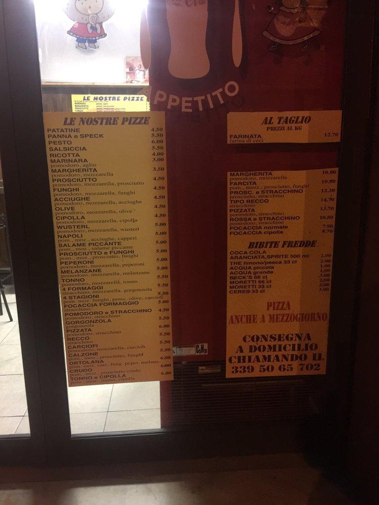 Menu di Farinata 