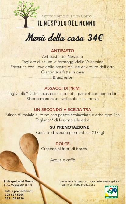 Menu di Il Nespolo del Nonno 