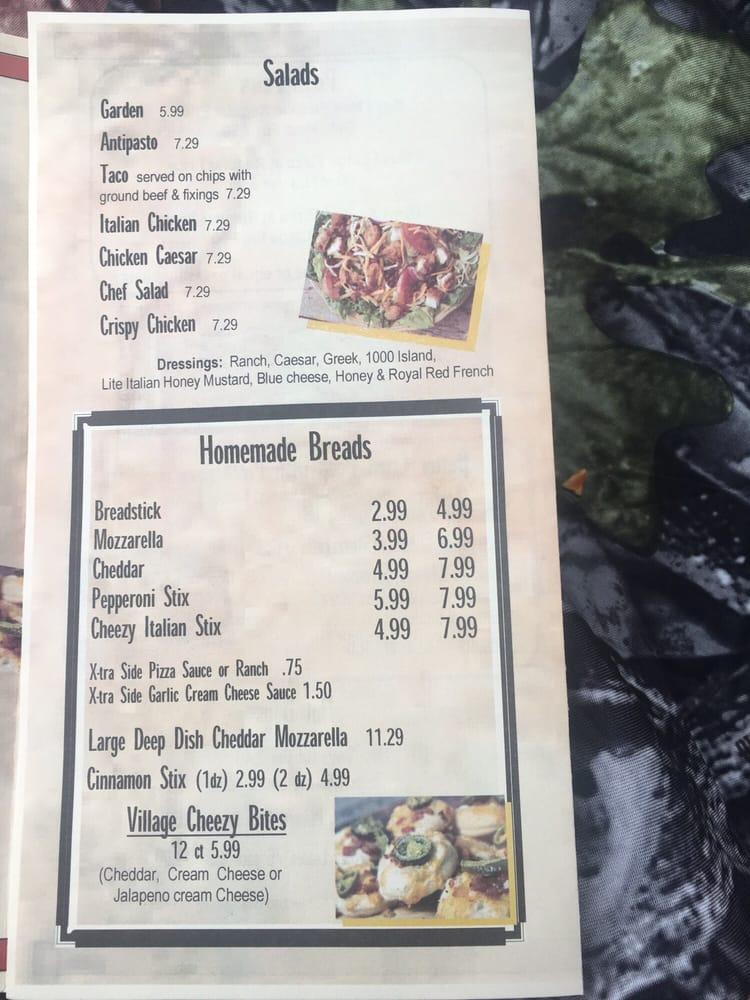 Menu at Village Station pizzeria, Columbiaville