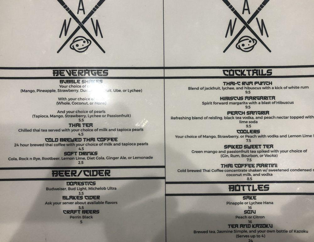 Menu at New Age Noodles restaurant, Mount Clemens