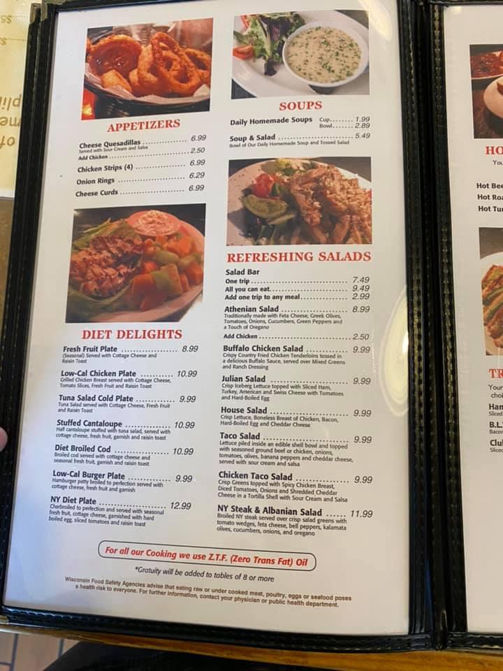 Menu at Viroqua Family Restaurant, Viroqua