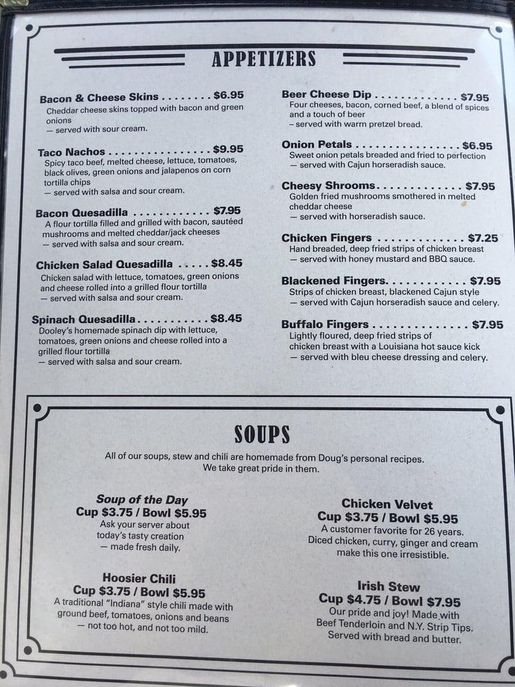 Menu at Dooley O'Toole's pub & bar, Carmel, 160 E Carmel Dr