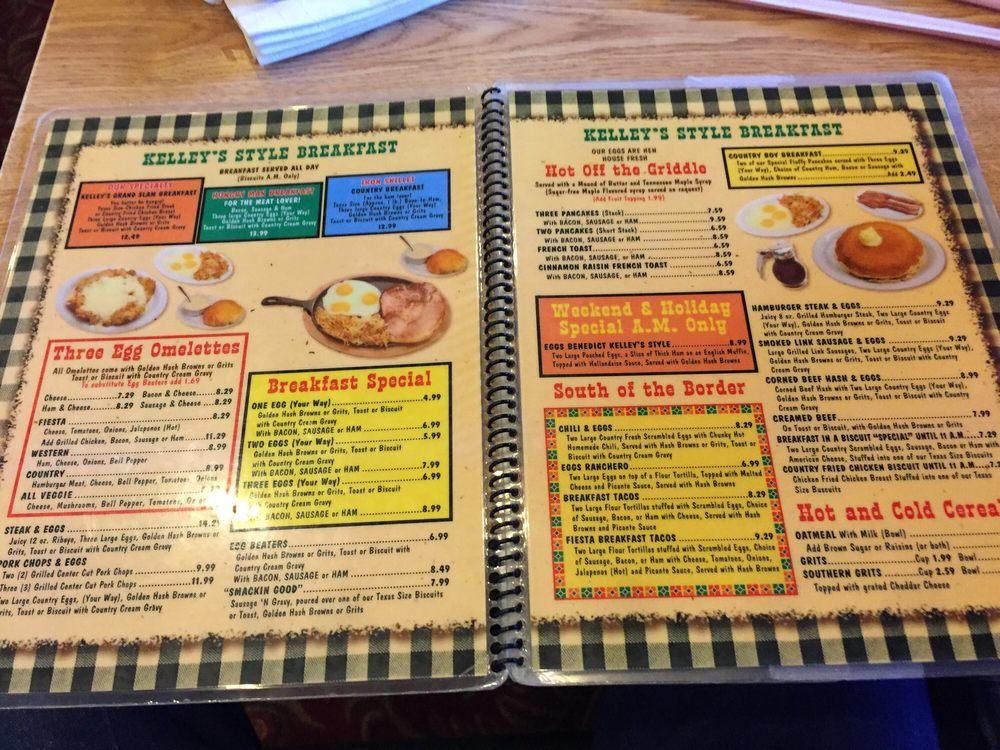 Menu At Kelley s Country Cookin Restaurant Pasadena Spencer Hwy