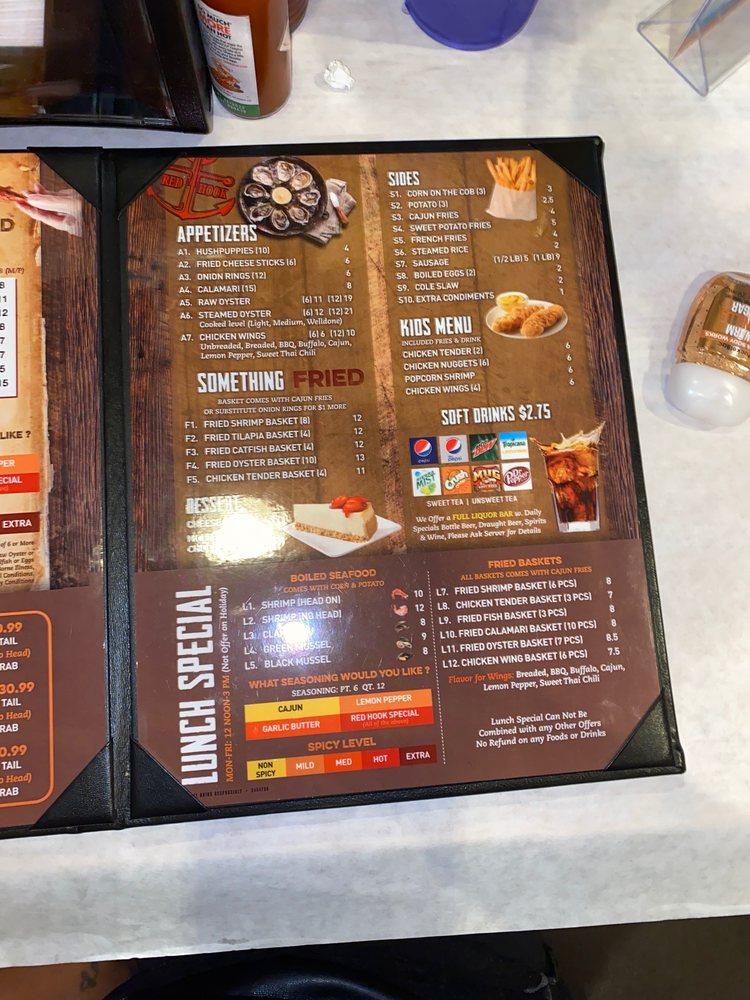 Menu at Red Hook Cajun Seafood & Bar (Bartlett), Bartlett