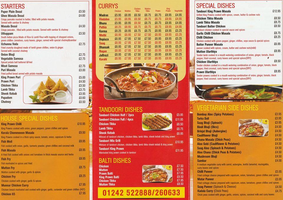 Menu at Deepam South Indian Restaurant and Takeaway, Cheltenham