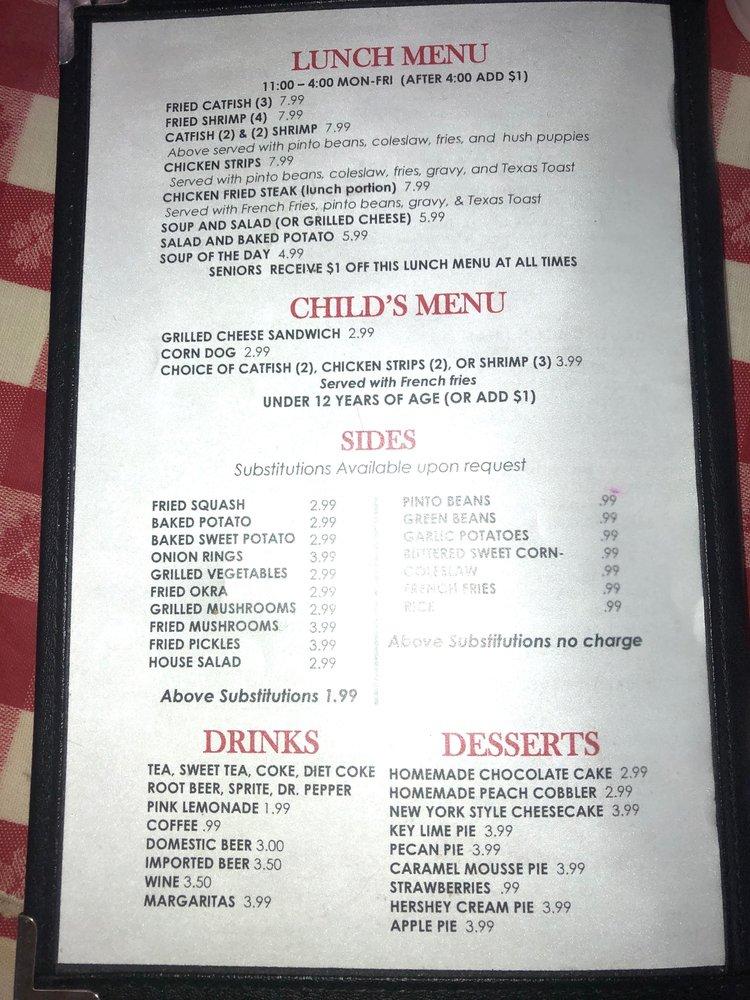 Menu at Farm House restaurant, Mexia, E Milam St
