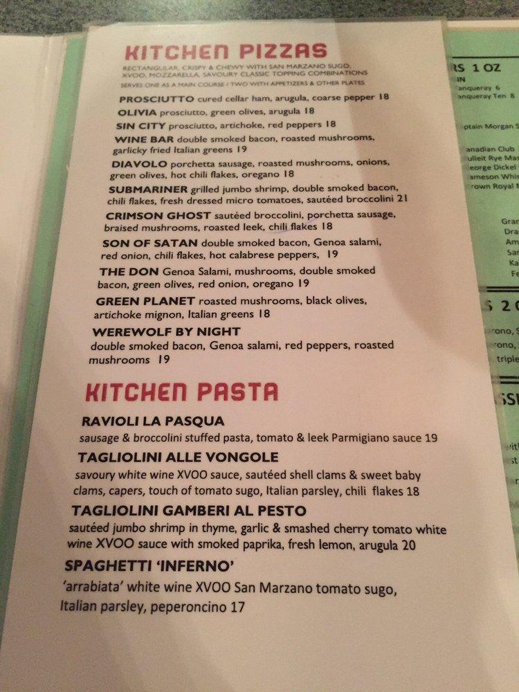Menu au Respect Is Burning Kitchen and Bar, Grand Sudbury