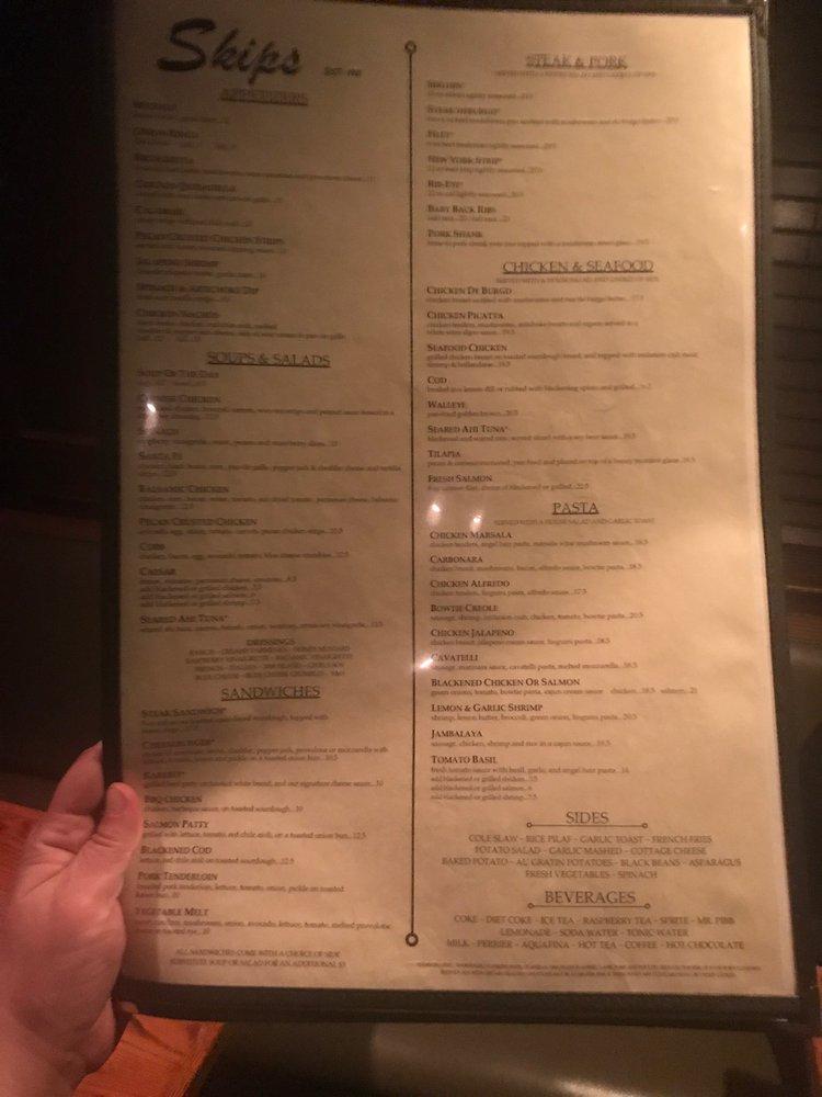 Menu at Skip's pub & bar, Des Moines