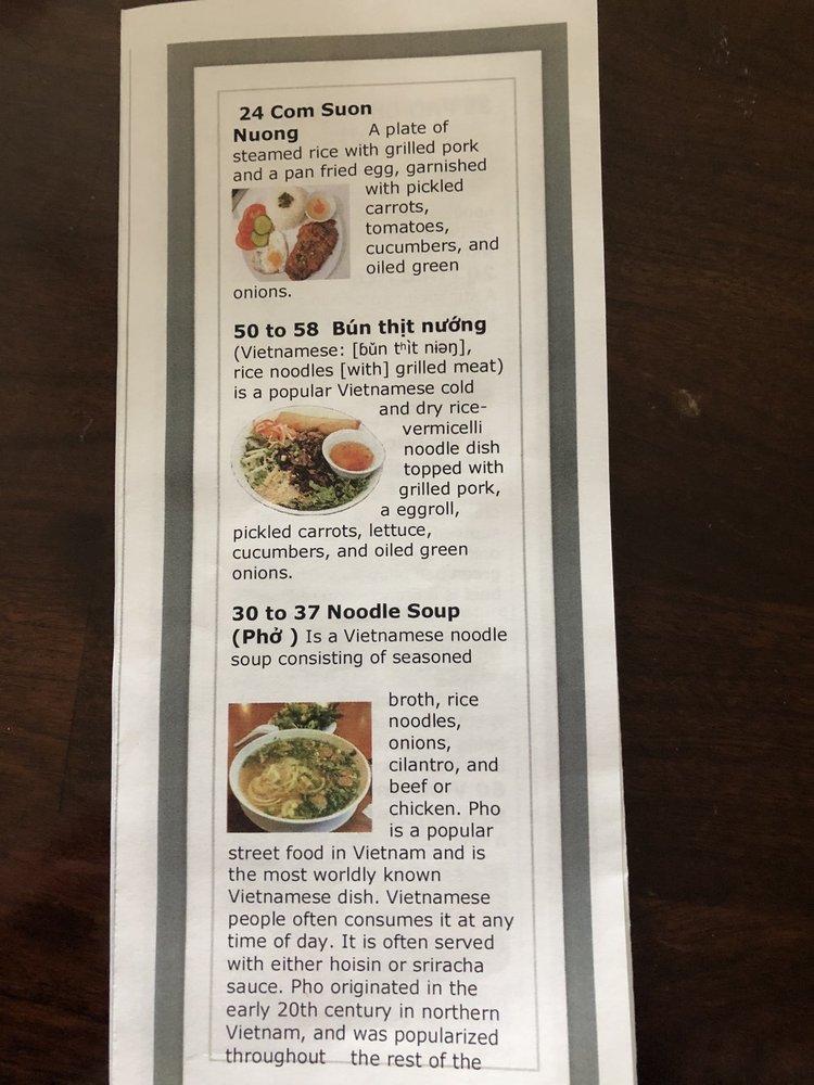 Menu at Goshen Noodles restaurant, Goshen