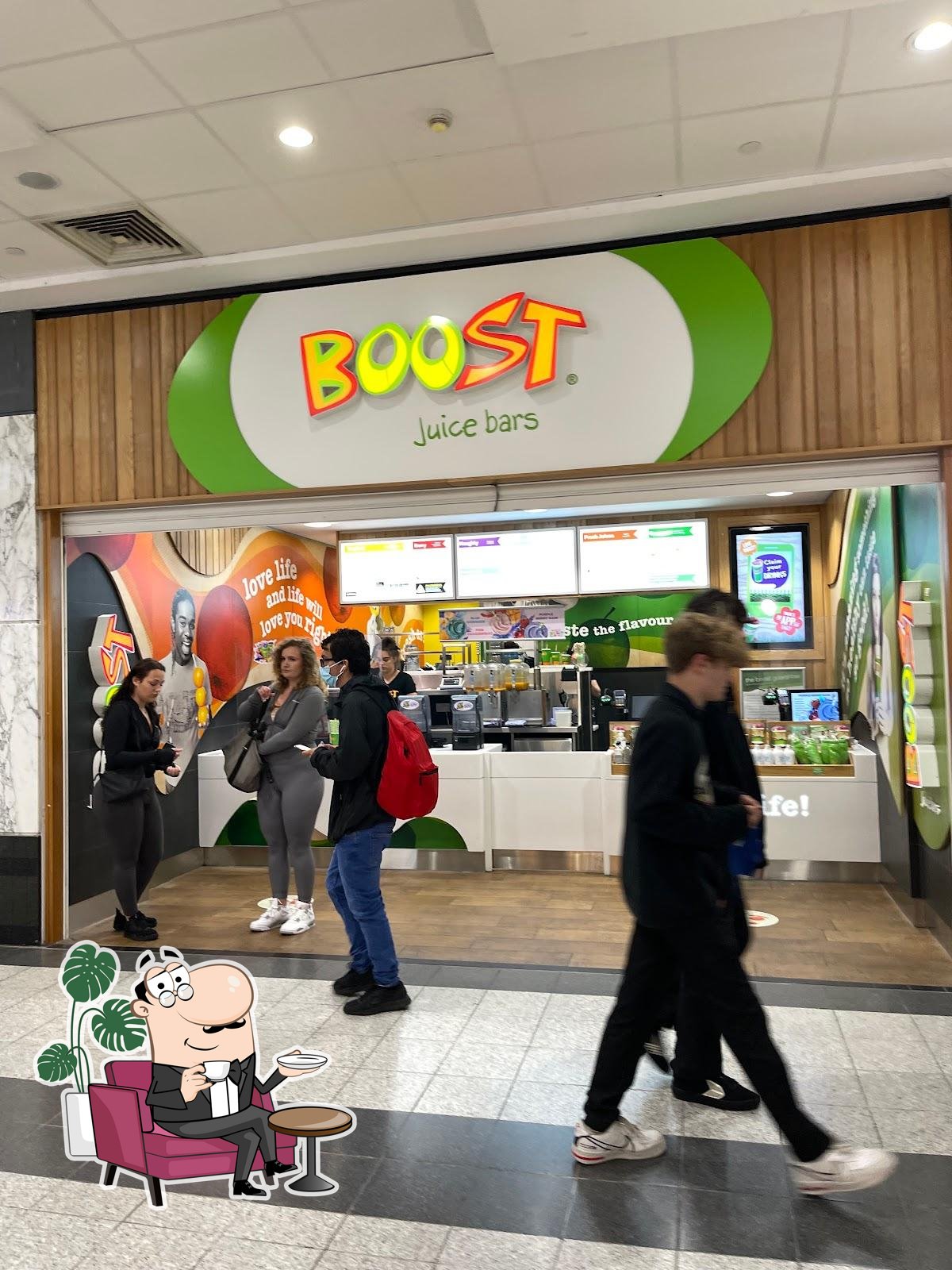 Boost cup with yoga mats - Picture of Boost Juice Bar, Manchester -  Tripadvisor