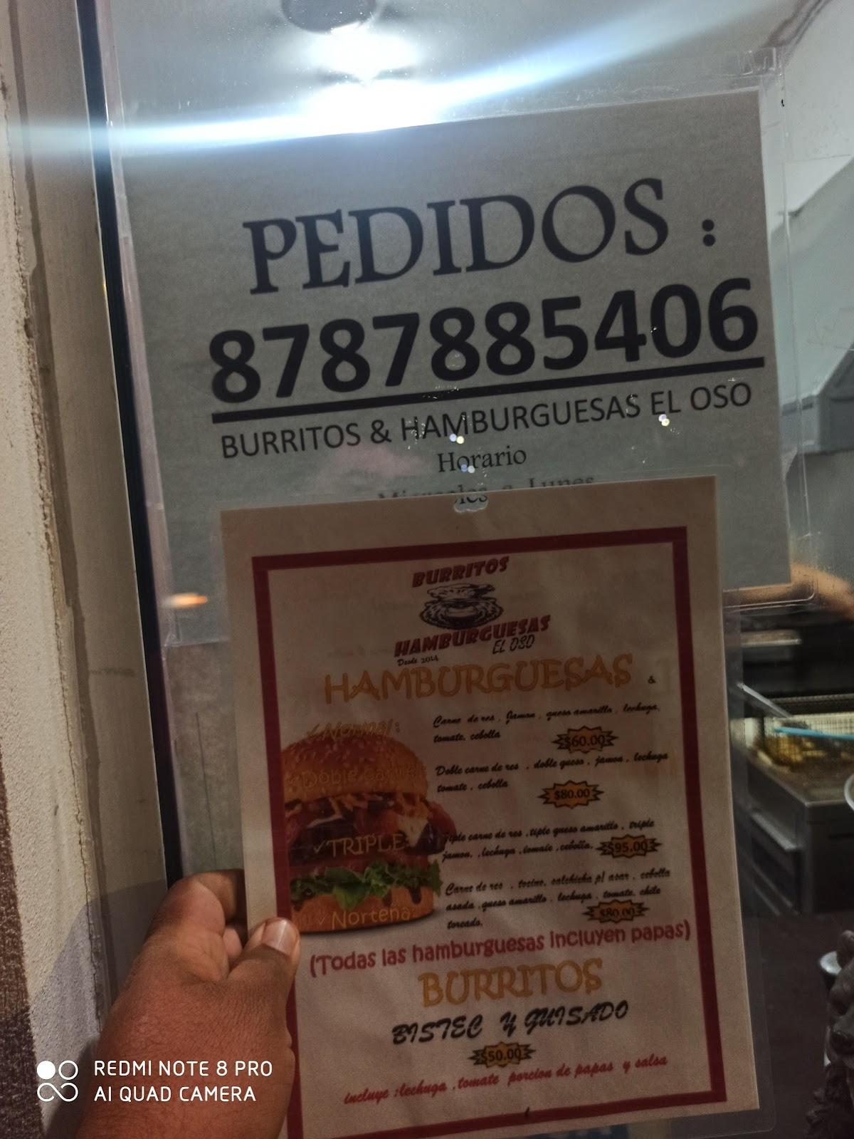 Menu at BURRITOS & HAMBURGUESAS El Oso restaurant, Piedras Negras