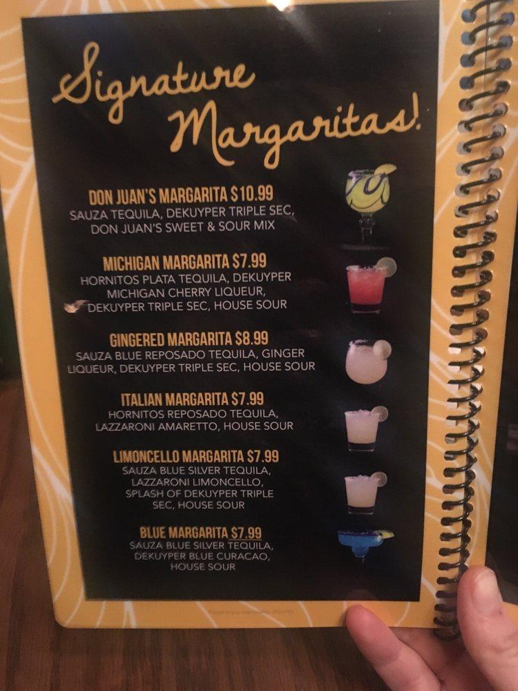 Menu at Don Juan Mexican Restaurant Brighton, Brighton