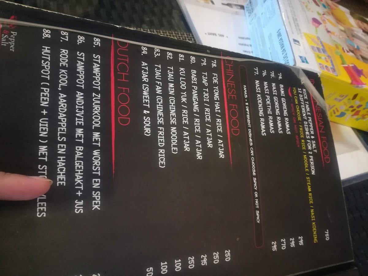 Menu at Pepper & Salt restaurant, Pattaya City, 69