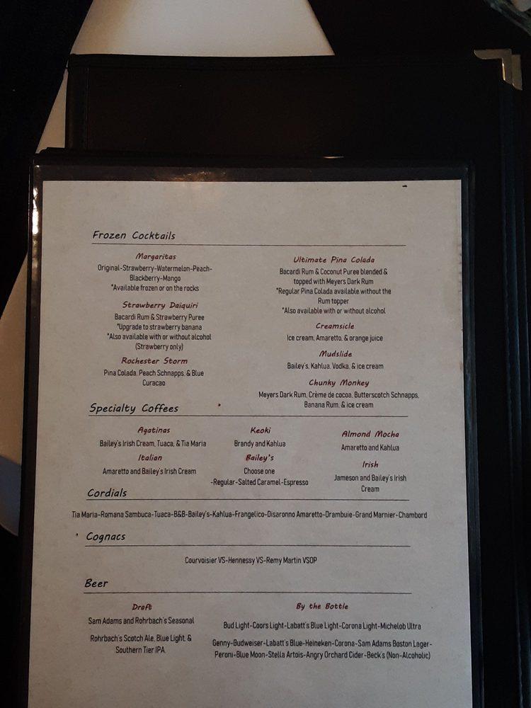 Menu at Agatina's Restaurant, Rochester
