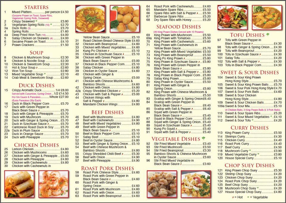 Menu at Dragon & Peacock fast food, Burgess Hill