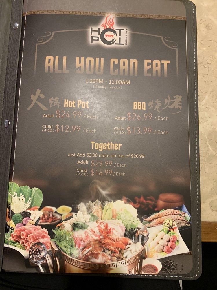 Menu at Hot Pot 757 BBQ, Virginia Beach