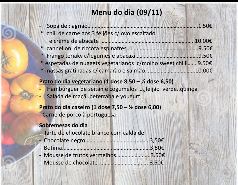 Menu at Cantina Dos Sabores restaurant, Loulé, rua nossa senhora de fatima