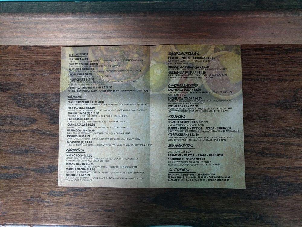 Menu at Stop N Go Taco restaurant, Rehoboth Beach