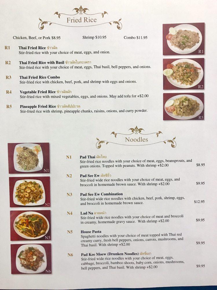 Menu at Pad Thai restaurant, Fort Walton Beach