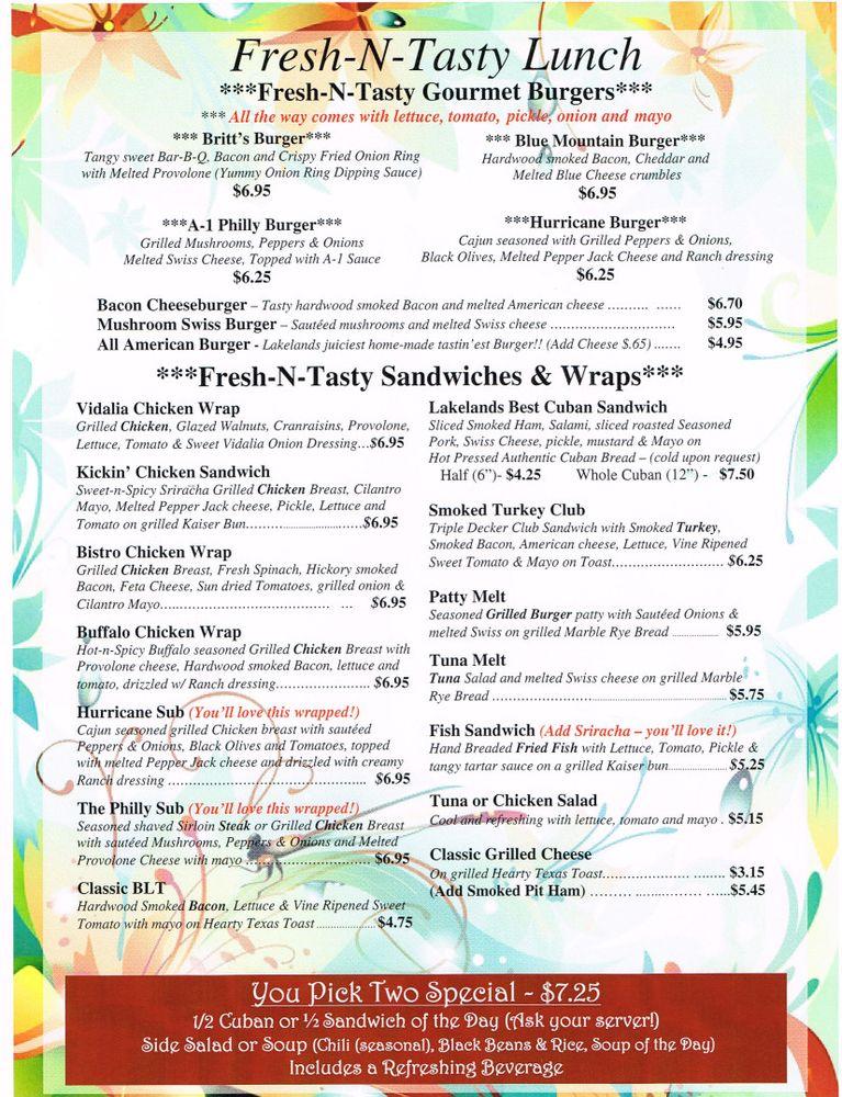 Menu at Britt's Cafe South Lakeland, Lakeland