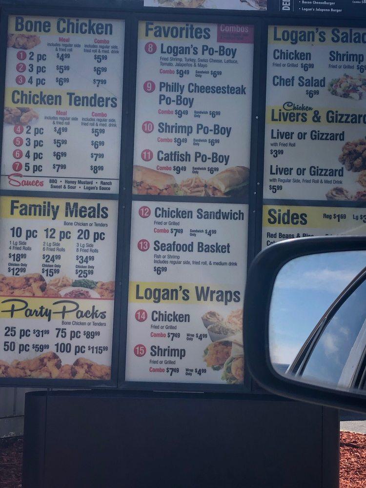 Menu at Logan's Famous Chicken and Tenders restaurant, Picayune