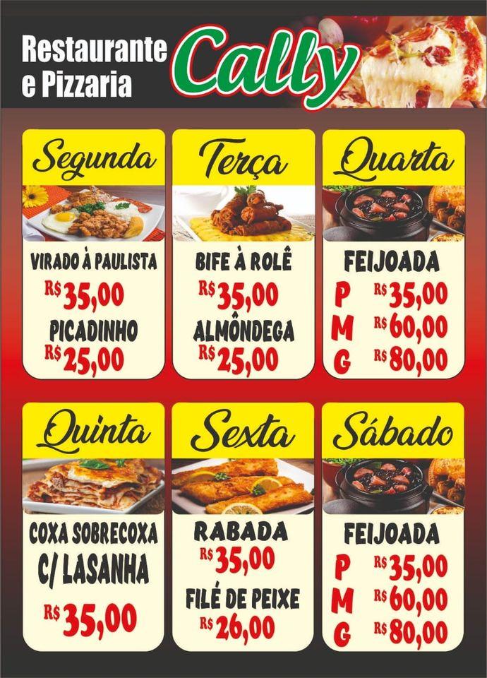 Pizzaria Cally cardápio