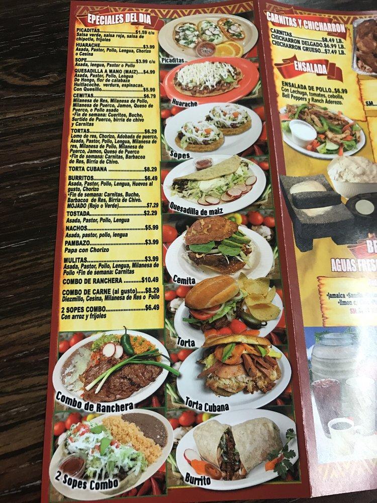 Carta del restaurante Tortilleria La Pequenita, La Puente