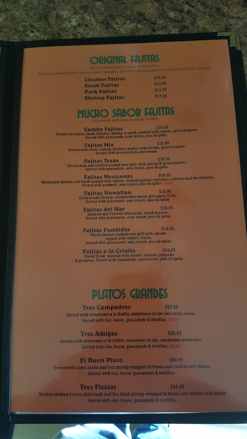 Menu at Conquistador LLC Mexican Restaurant & Catering, Sunnyside