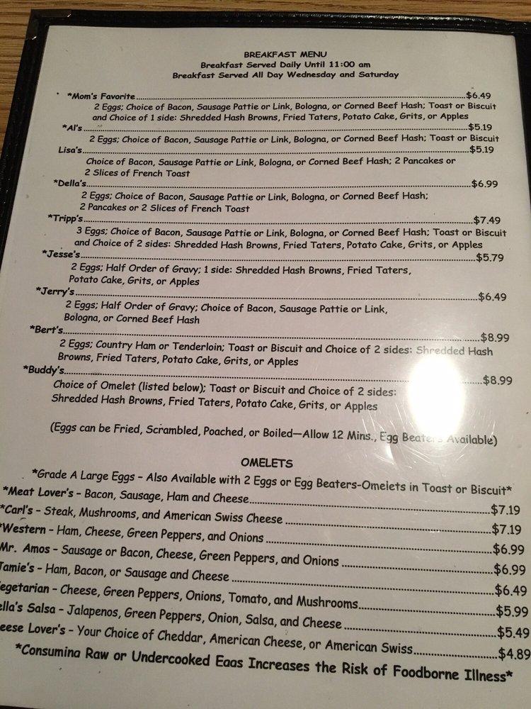 Menu at Renee's Family Restaurant, Vinton
