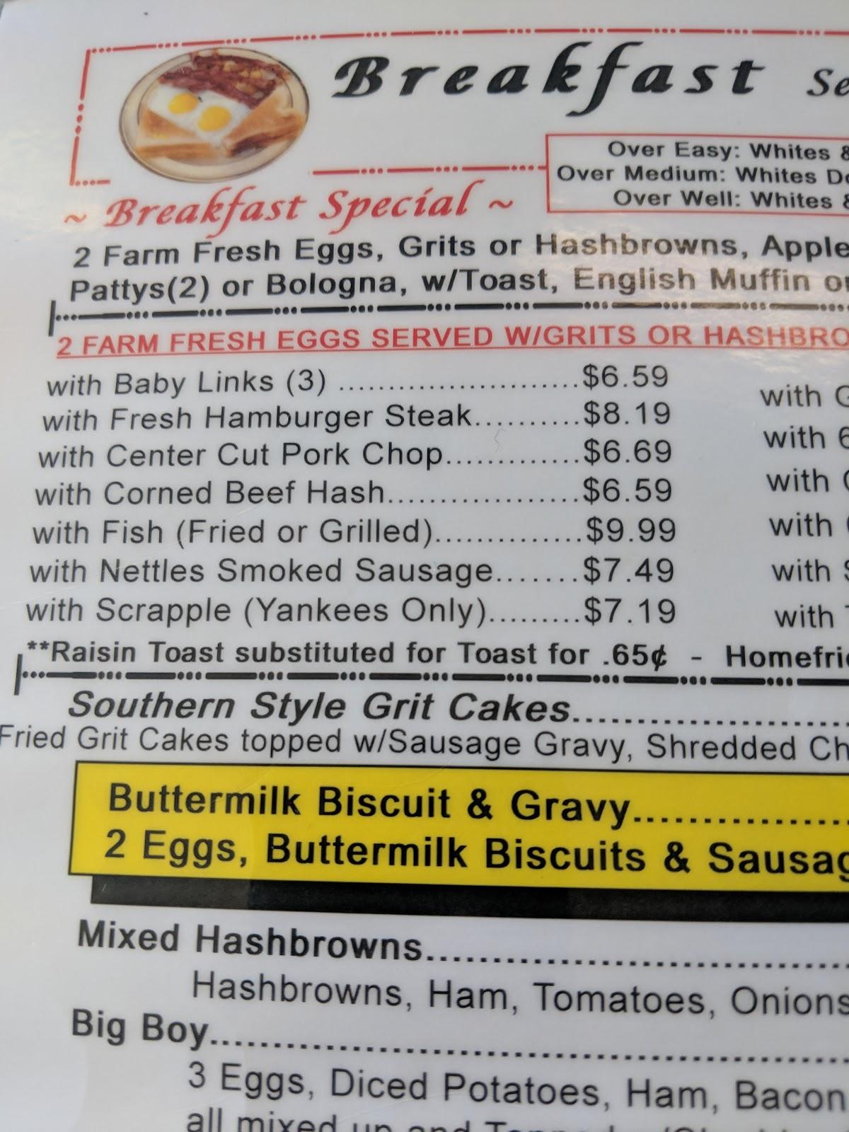Menu at Black Creek Cafe, Middleburg, Blanding Blvd