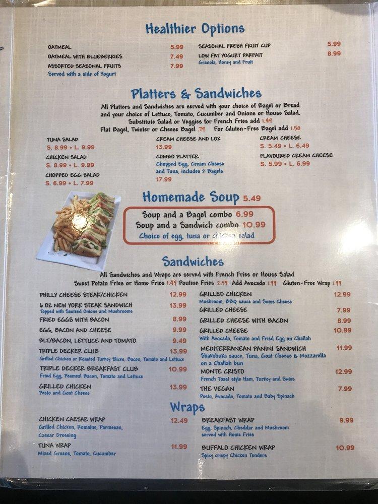 Menu at Bagel World Newmarket restaurant, Newmarket