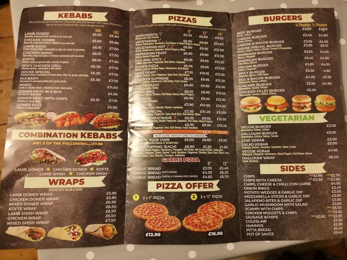 Menu at The Grill restaurant, Saffron Walden