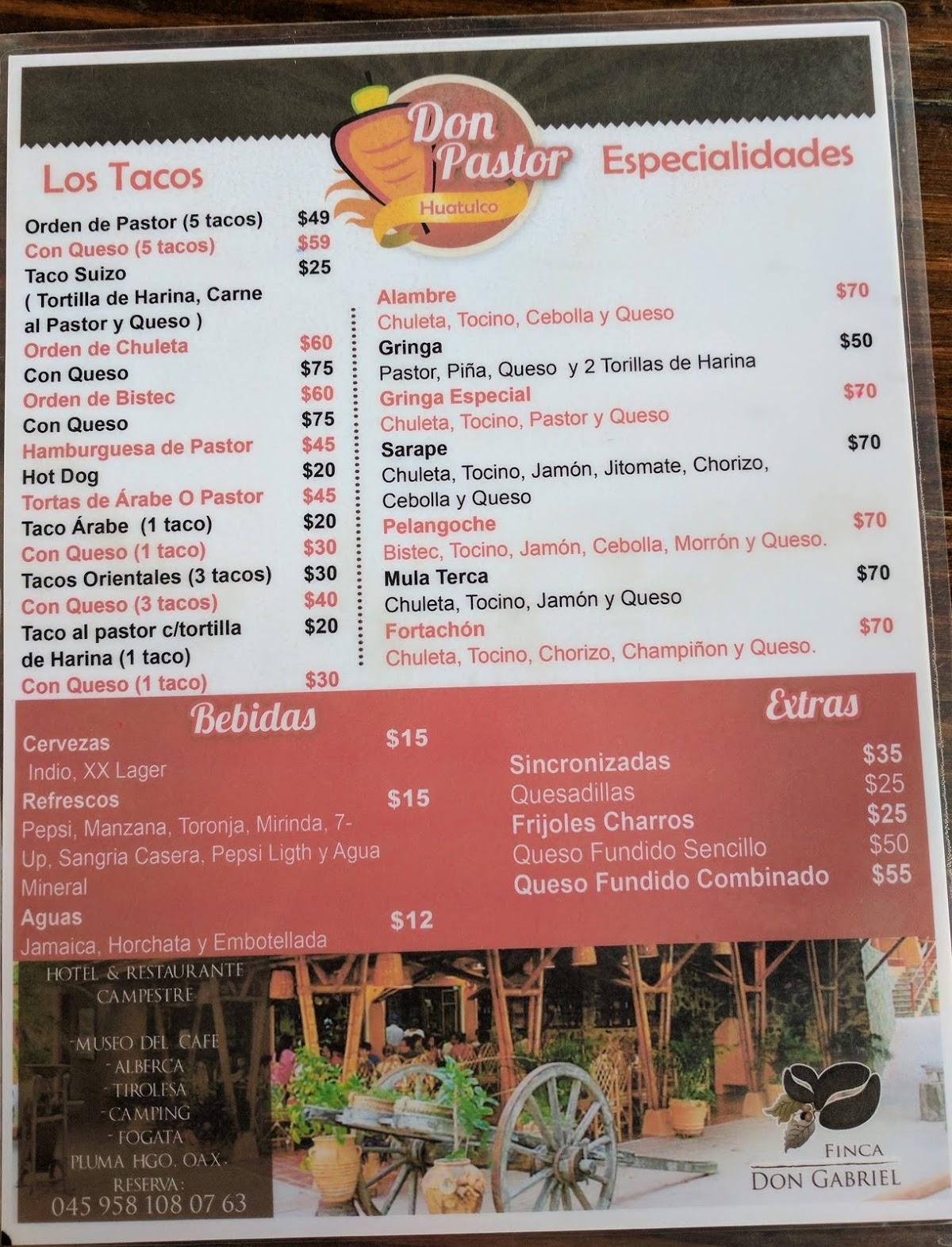 Menu At Autenticos Tacos Al Pastor Restaurant La Crucecita Guamuchil