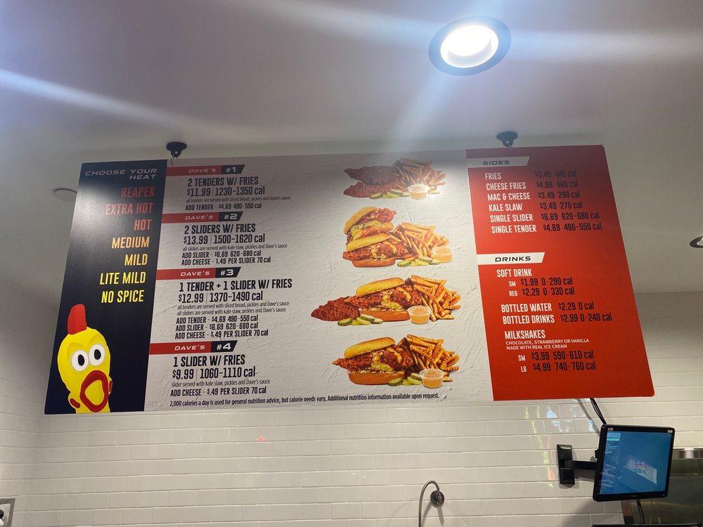 Dave's Hot Chicken El Cajon Menu Menu at Dave's Hot Chicken restaurant, Costa Mesa