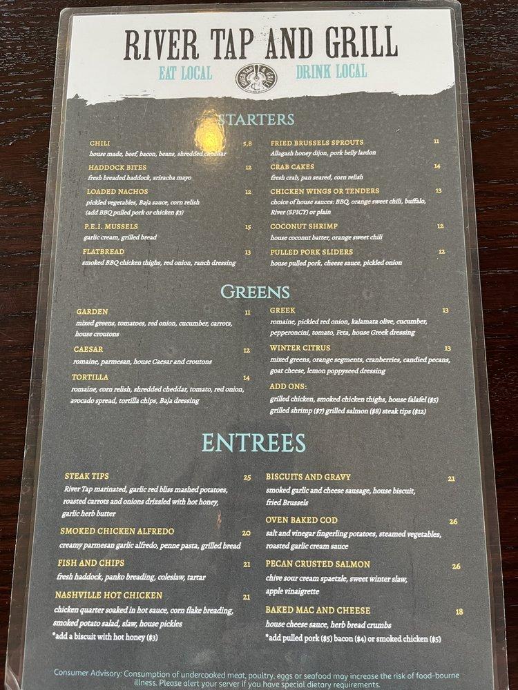 River Tap And Grill Menu