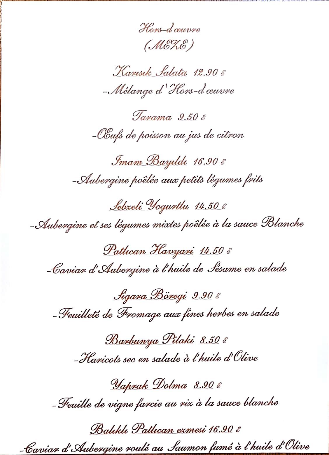 Menu at Restaurant le Pacha Auxerre, Auxerre