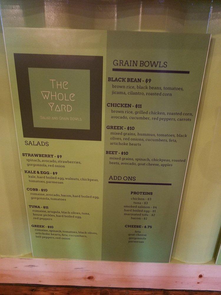Menu at Lumberyard pub & bar, Pullman