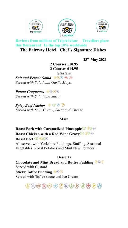Menu at Fairway Hotel & Restaurant, Bathgate