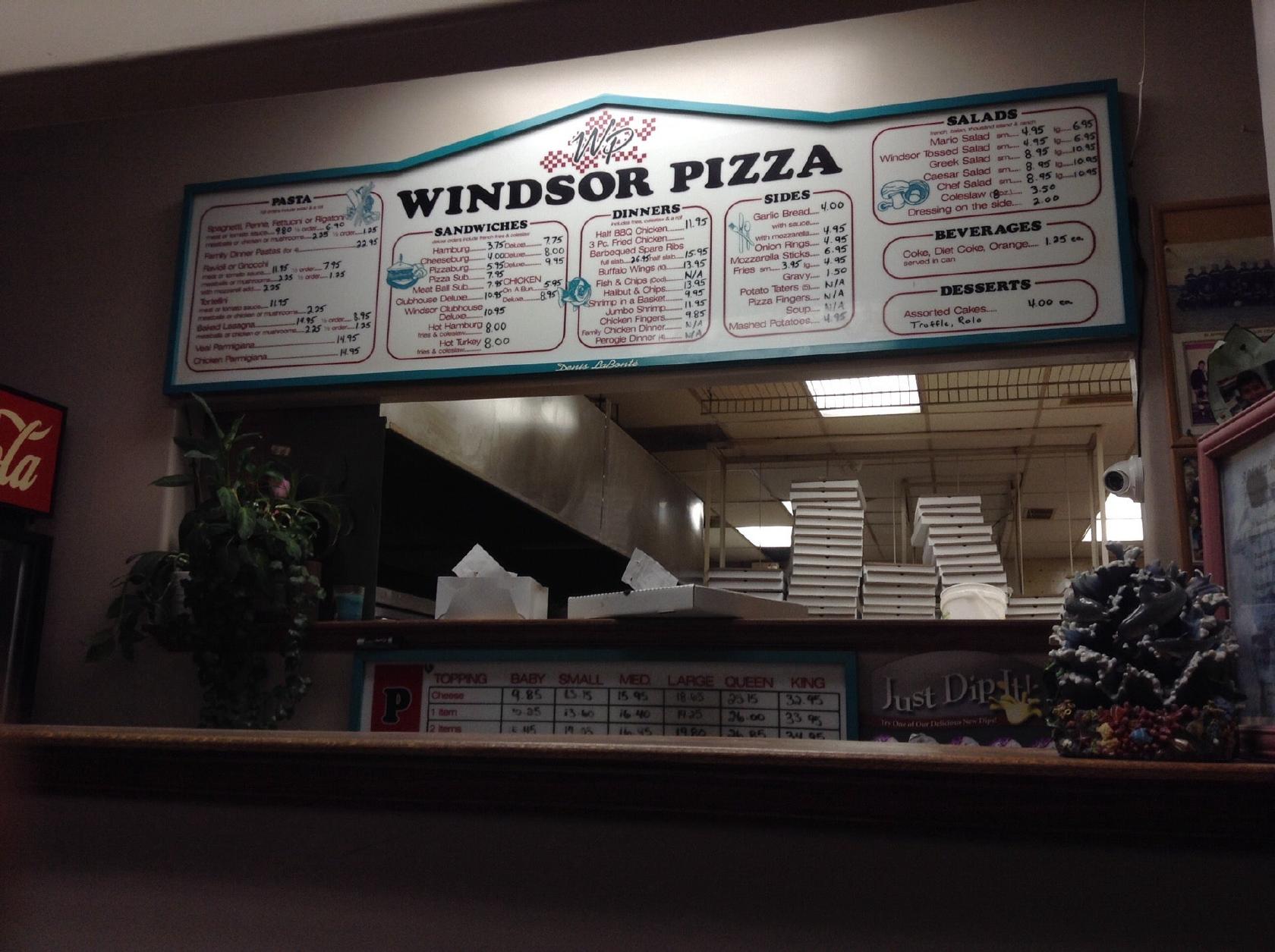 Menu at Windsor Pizza pizzeria, Windsor, Jefferson Blvd unit 4