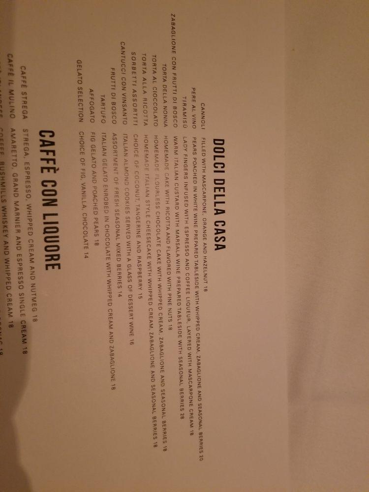 Menu at Il Mulino Prime Gramercy steakhouse, New York City, 43 E 20th St