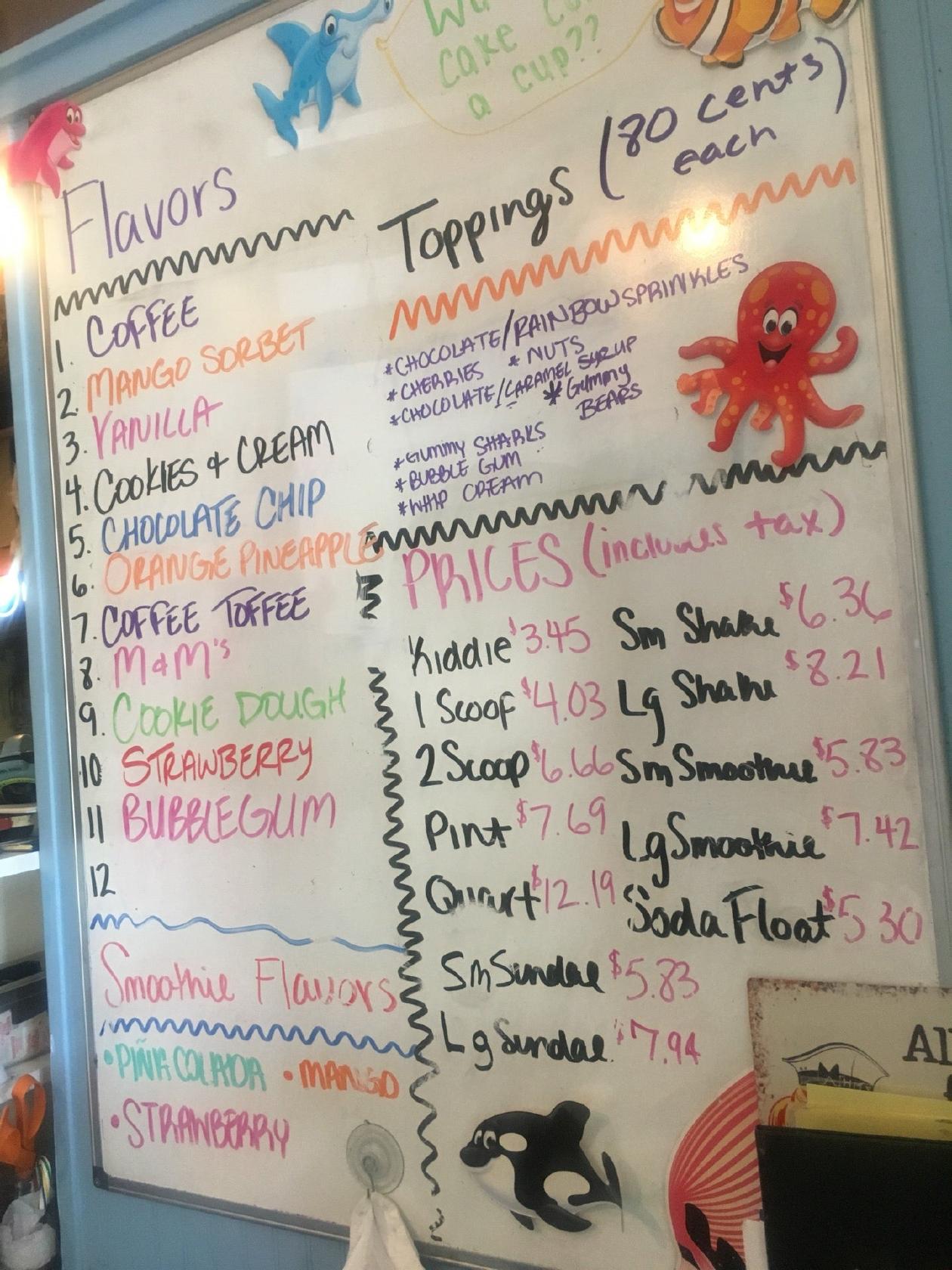 Menu at Keylime Bistro Boca Grande & The Loose Caboose Ice Cream Shoppe