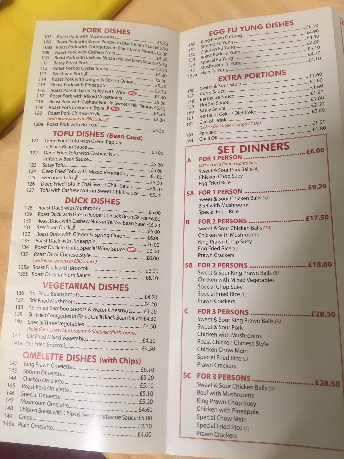 Menu at New Jade Garden fast food, East Grinstead