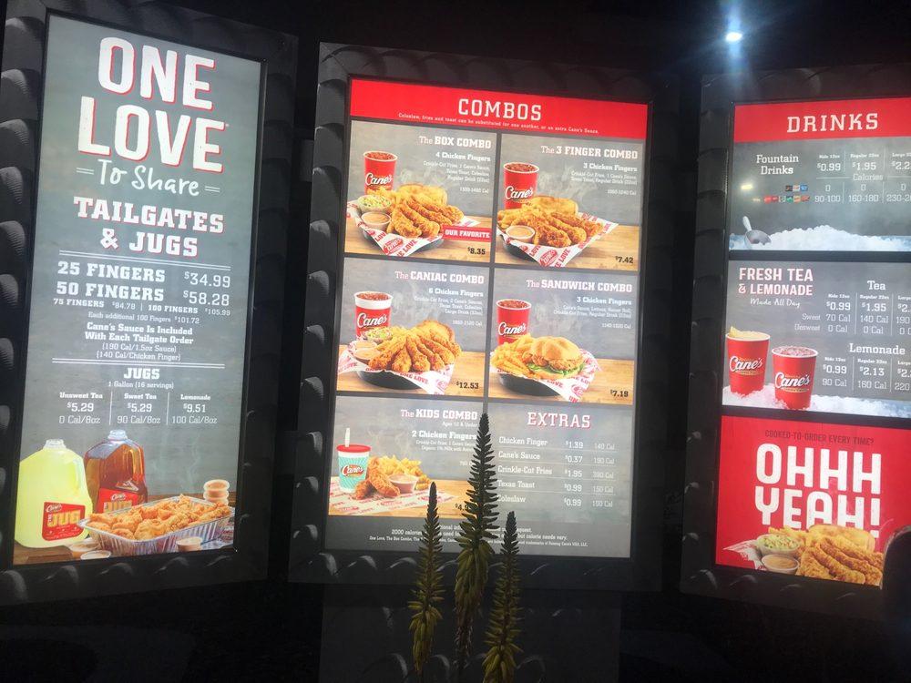 Menu at Raising Cane's Chicken Fingers fast food, Fontana