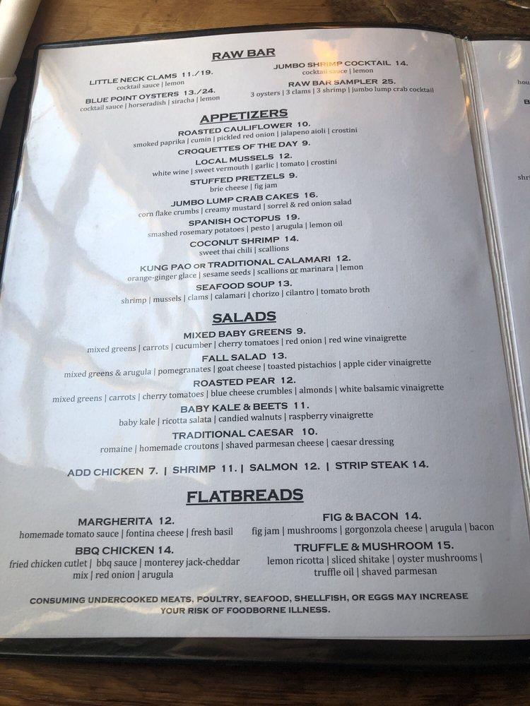 Menu at Roc & Olive restaurant, Long Beach