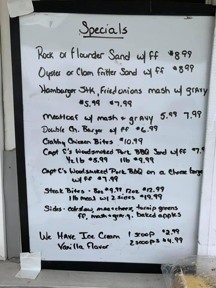 Menu At Capt Es Hurricane Grill And Tiki Bar Saxis 4301