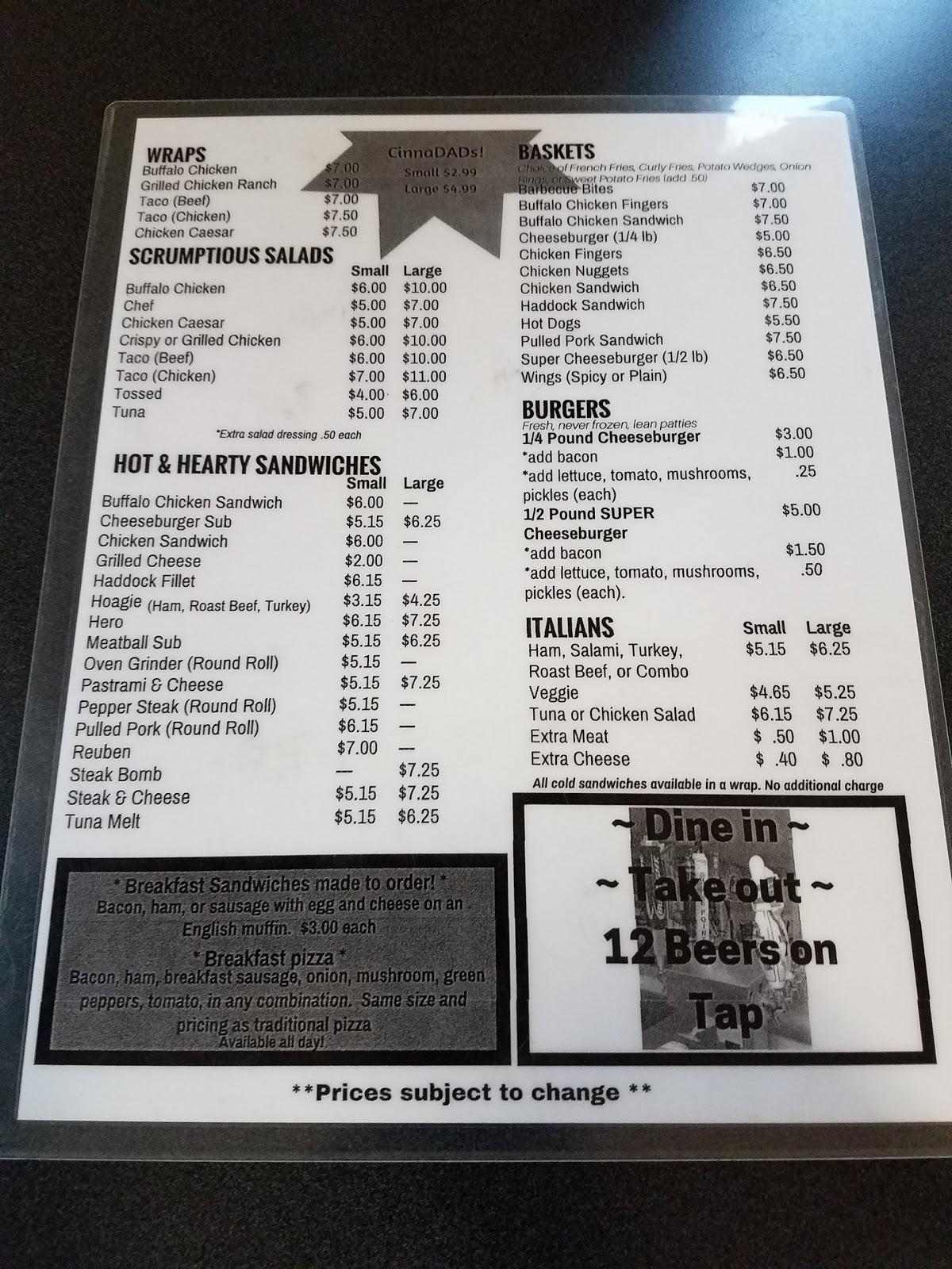 Menu at My Dad's Place pub & bar, Jay
